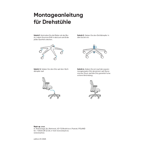 Montageanleitung für Drehstühle